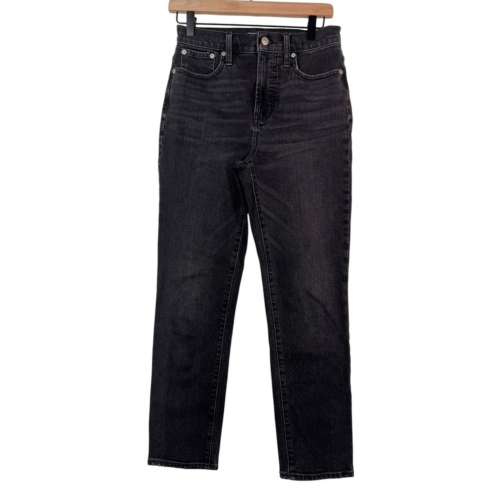 Madewell Perfect Vintage Jean High Rise Straight Leg Black Lunar Wash Size 25